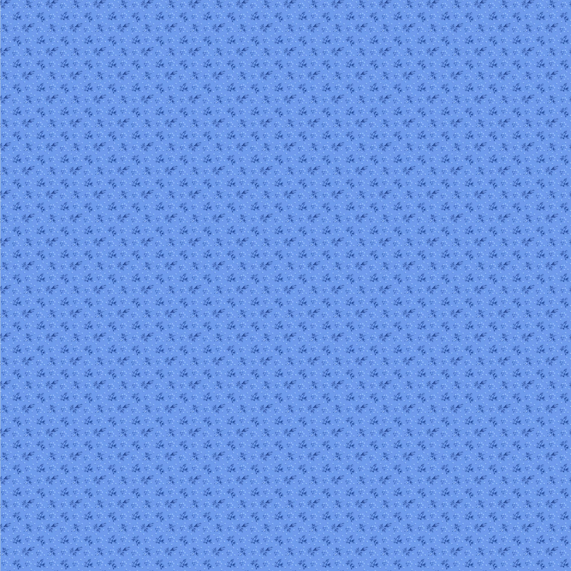 Northcott Blue Porcelain Rose Bud Cotton Fabric